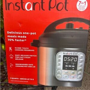 Instant Pot 6-Quart Electric Pressure Cooker - Black and Silver FIRM PRICE